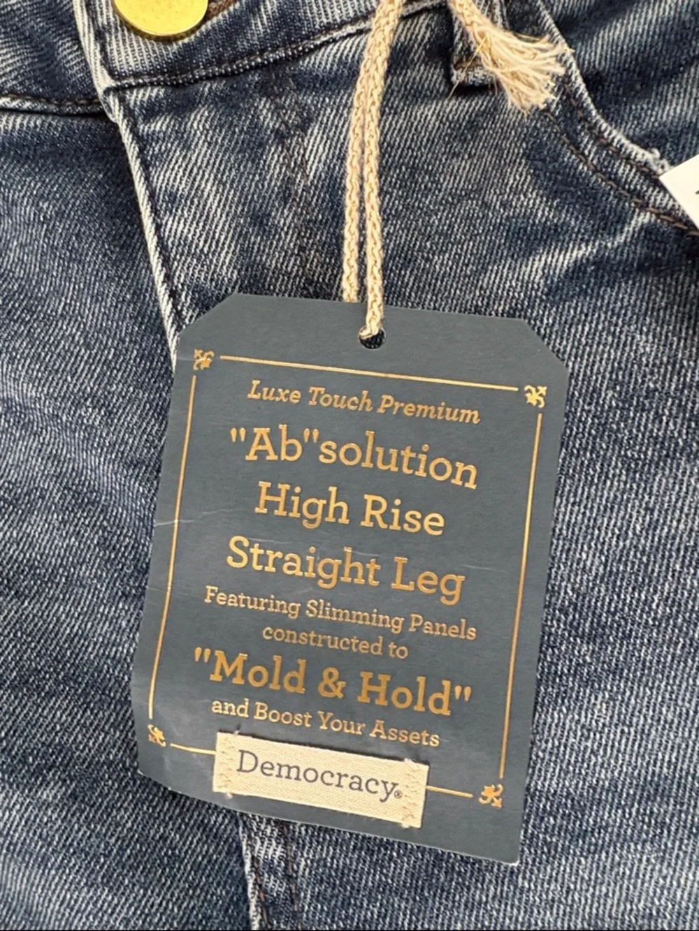 Democracy NWT AbSolution High Rise Medium Wash Straight-Leg Jeans Size 10